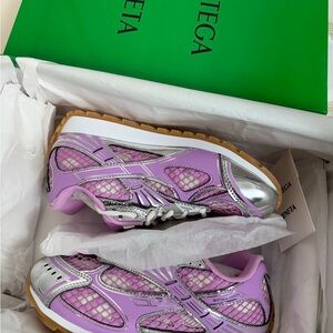 Bottega Veneta Women's Purple and Silver Sneakers